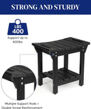 Waterproof Shower Bench, Poly Lumber Shower Stool for Shaving Legs, Shower Chair Seat with Storage Shelf and Handles, Bathroom Bench for Inside Shower, Non-Slip (Black) by TinyTreasures Baby Boutique