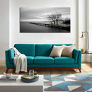 DZL Art S74975 Canvas Prints Modern Minimalist Black and White Lake Trees Landscape Wall Art Painting for Living Room Bedroom Decor Office Wall Decor Home Decoration by CozyNest Decor