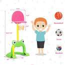 Costzon Toddler Basketball Hoop, 3-in-1 Sports Set for Basketball, Baseball & Football, 6 Height Adjustable Basketball Toy Activity Center for Indoor & Outdoor, Best Gift for Kids (Cute Frog) by TinyTreasures Baby Boutique