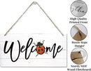 Welcome Decor Sign, Hanging Wood Sign Home Decorative, Printed Wood Wall Art Sign, Ladybug Welcome Sign, Door Sign, Front Door Wall Art Decor, Welcome Sign for Home Farmhouse Yard Garden 12 * 6inch by CozyNest Decor