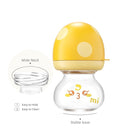 YOHKOH Newborn Glass Baby Bottles with Slow Flow Nipple for 0+ Months, Wide Neck Feeding Bottle, 2.7oz/80ml (Yellow, 2.7oz (Pack of 2)) by TinyTreasures Baby Boutique