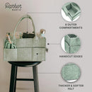 Parker Baby Diaper Caddy - Nursery Storage Bin and Car Organizer for Diapers and Baby Wipes - Sage Green, Large by TinyTreasures Baby Boutique
