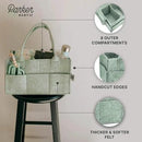 Parker Baby Diaper Caddy - Nursery Storage Bin and Car Organizer for Diapers and Baby Wipes - Sage Green, Large by CozyNest Decor