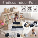 Wonder Space Plush Foam Blocks - Nursery Building & Stacking Toys for Toddlers Boys & Girls, Soft Smooth Velvet Cover, Early Education Gross Motor Skills & Brain Development (24 Bricks, Castle Rock) by TinyTreasures Baby Boutique