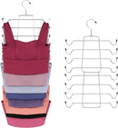 ZEDODIER 3 Pack Tank Top Hanger, Space Saving Bra Hangers, Non-Slip Hanging Sport Bras Holder, Closet Organizers and Storage for Camisoles Tank Tops Bras Ties Swimsuits Strappy Dress, Silver by CozyNest Decor