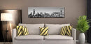DJSYLIFE Chicago Skyline Wall Art - Black and White Modern Panoramic Cityscape Night View Picture Painting Bedroom Office Living Room Kitchen Home Decoration - Ready to Hang 13.8 "x 47.3" - Chicago 2 by CozyNest Decor