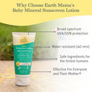 Earth Mama Baby Mineral Sunscreen Lotion SPF 40 | Non-Nano Zinc, Natural Water Resistant Sun Cream for Babies, Kids & Adults, 3-Ounce by TinyTreasures Baby Boutique