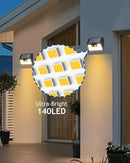 Peasur Solar Lights Outdoor Waterproof [8 Pack/140LED], Warm White Motion Sensor Light Ultra-Bright, 3 Modes Solar Fence Security Lighting for Wall Garden Yard Garage Patio by GreenHaven Gardens