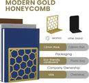 Honeycomb Metal Bookend – Modern Geometric Book Holder by Geomod