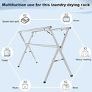 Sillars Clothes Drying Rack, 63 inches Laundry Drying Rack Clothing Foldable & Collapsible Stainless Steel Heavy Duty Clothing Drying Rack with Windproof Hooks for Indoor Outdoor by CozyNest Decor