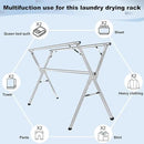 Sillars Clothes Drying Rack, 79 inches Laundry Drying Rack Clothing Foldable & Collapsible Stainless Steel Heavy Duty Clothing Drying Rack with Windproof Hooks for Indoor Outdoor