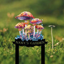 Personalized Mushroom Metal Sign with Stake,Custom Gardener Family Name Signs Outdoor Decor,Customized Flowers Gardening Birthday Gifts,Butterfly Plaque for Patio Lawn Porch Backyard Front Door Garage by CozyNest Decor