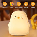 Penguin LED Night Light for Kids, Cute Nursery Color Changing Kids Night Light with Tap Control, USB Rechargeable Portable Squishy Silicone Soft Lamp Gifts for Baby Girls Boys Toddler Children Bedroom by TinyTreasures Baby Boutique