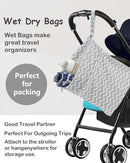 ALVABABY 2pcs Cloth Diaper Wet Dry Bags Waterproof Reusable with Two Zippered Pockets Travel Beach Pool Daycare Soiled Baby Items Yoga Gym Bag for Swimsuits or Wet Clothes L2933 by TinyTreasures Baby Boutique