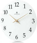 Lafocuse 12 Inch Silent White Wall Clock Battery Operated for Living Room Decor, Simple Minimalist Wooden Wall Clock for Kitchen Bedroom Office by CozyNest Decor