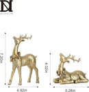 DN DECONATION 2pcs Gold Christmas Reindeer Statue, Christmas Clearance Small Resin Reindeer Figurine Indoor, Tabletop Reindeer Christmas Decor, Deer Figurine Decorations for Home by CozyNest Decor