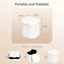 B FSOBEIIALEO Storage Ottoman Cube, Flowers Shaped Ottomans with Storage Foot Stool Footrest, Boucle Ottoman Seat for Dorm Room, Faux Teddy Fur, Cream White 15"x15"x15" by CozyNest Decor