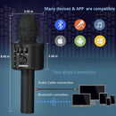 BONAOK Wireless Bluetooth Karaoke Microphone,3-in-1 Portable Handheld Karaoke Mic Speaker Machine Home Party Birthday for All Smartphones Q37 (Black) by TinyTreasures Baby Boutique