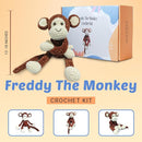 CULETCRAFT Crochet Kit for Beginners Adults, Freddy The Monkey DIY Crochet Animal Kit for Beginners, Learn to Crochet with Step-by-Step Instruction Book, Beginner Crochet Kit for Adults and Kids by TinyTreasures Baby Boutique