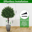 Artificial Set of 2 Cedar Topiary Ball Trees 16" for Outdoors with Ground Spike, UV Resistant Faux Cypress Plants, Evergreen Shrubs Bushes for Front Porch Garden Backyard Decor by GreenHaven Gardens