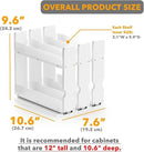 SpaceAid Bamboo Pull Out Spice Rack Organizer for Cabinet, Heavy Duty Slide Out Seasoning Kitchen Pantry Sliding Vertical Organization, 7.6" Wide, 3 Drawers(2" Wide), 2-Tier, White by CozyNest Decor