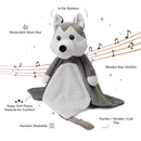 Love By Emi Baby Music Lovey Grey & White Husky, Baby Sleep Soother for Crib & Cuddle Bedtime, White Noise with Heartbeat & Lullaby, Plush Sound Toy, Stuffed Animal for Newborns, Infants & Toddlers by TinyTreasures Baby Boutique