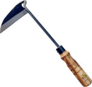 12 Inch Japanese Gardening Hand Weeding Sickle, Weeding Hoe with Long Wooden Handle