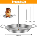 Vertical Skewer Pan, BBQ Skewer for Al Pastor, Stainless Steel Vertical Spit Stand with 3 Removable Spikes (8" / 10" / 12") for Oven Grill Use, for Shawarma Kebabs Tacos Barbecue Dishes by GreenHaven Gardens