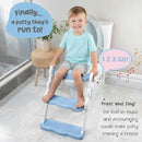 Musical & Sound Toddler Potty Training Seat w/Step Stool Ladder - Collapsible & Adjustable Toilet, Pre Assembled Toddler Toilet Seat w/Music & Sounds - Splash Guard & Anti-Slip Steps - Blue by TinyTreasures Baby Boutique