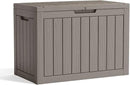 45 Gallon Resin Deck Box, Lockable Patio Outdoor Storage Box for Furniture, Garden Tools and Tools Storage, Waterproof Outside Storage Boxes - Grey by CozyNest Decor