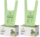 SUPERBIO 1.6 Gallon Handle Tie Compostable Food Scrap Bags, Small Compost Bags with Handles, 50 Count, 2 Pack, BPI & OK compost INDUSTRIAL by GreenHaven Gardens