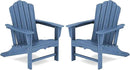 KINGYES HDPE Adirondack Chair, Classic All-Weather Adirondack Chairs Set of 2, Outdoor Patio Adirondack Chair for Deck Lawn fire Pit, Navy by GreenHaven Gardens