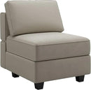 Belffin Modular Sofa Middle Module with Storage Accent Armless Chair for Modular Sectional Sofa Couch Velvet Grey by CozyNest Decor