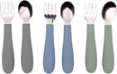 WeeSprout Toddler Utensils, 3 Forks & 3 Spoons, 18/8 Stainless Steel & Food Grade Silicone, Thick Easy-Grip Handles, Perfect Length For New Self Feeders, Gentle On Gums & Teeth, Dishwasher Safe by TinyTreasures Baby Boutique