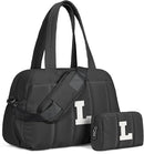 Women Duffle Bag with Initial, 20s Women Gift-Personal Item Travel Bags，Gym Bag with Wet Pocket，Lightweight Travel Bags Personalized Tote with Makeup Pouch by TinyTreasures Baby Boutique