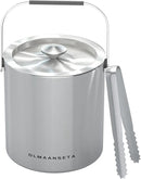 Small Ice Bucket with Lid and Tongs,1.3L Portable Mini Double Walled Ice Cube Bucket for Cocktail Bar Stainless Steel Cute Insulated Ice Buckets for Parties by CozyNest Decor