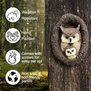 Owl Mom and Owlet Tree Hugger, Outdoor Garden Sculpture Tree Faces, Owl Bird Garden Resin Statue, Tree Peeker Ornament, Durable & Waterproof, Decorations Gardening Presents for Housewarming Birthday by GreenHaven Gardens