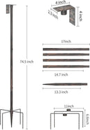 Bird Feeder Pole Stand – 74.5 Inch Height Feeding Station with 1-Inch Dia Heavy Duty for Hanging Feeders, Bird House Pole Mount Kit for Outdoor, Slip-Fit Connection，Copper Brushed by GreenHaven Gardens