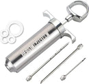 Grill Beast - 304 Stainless Steel Meat Injector Kit with 2-oz Large Capacity Barrel and 3 Professional Marinade Needles by GreenHaven Gardens