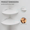 Corner Shelf, White Floating Corner Shelf, Set of 2 10inch Solid Oak Wood Wall Shelves, Round End Wall Mount with Wire Hole for Small Plant for Bedroom Kitchen, Living Room by CozyNest Decor