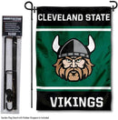 College Flags & Banners Co. Cleveland State Vikings Garden Flag with Stand Holder by GreenHaven Gardens