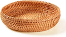 Hadewoven Round Rattan Fruit Basket Wicker Food Tray Weaving Storage Holder Dinning Room Bowl, 7”Decorative Natural Basket Woven Fruit Basket Bowl for Entryway Table, Countertop (Small 7”) by CozyNest Decor