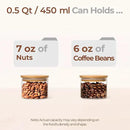 ComSaf 0.5 Qt Glass Food Storage Jars Set of 6, Clear Glass Storage Containers with Lids, Pantry Organization Jar, Spice, Blooming Tea, Coffee, Cookie and Sugar Container, Small jar Set for Kitchen by CozyNest Decor