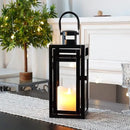 TRIROCKS Metal Candle Lantern 12'' High Decorative Outdoor Lantern Hanging Lantern with Tempered Glass for Christmas Home Decor Living Room Parties Events Tabletop Indoors Outdoors (Black Matte) by CozyNest Decor