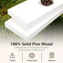 Habudda Floating Shelves for Wall, Display Shelf for Bathroom Bedroom Kitchen, Rustic Decor Pine Solid Wood Bookshelf, 30 Inch Long, Set of 2, White by CozyNest Decor