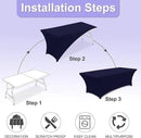 ABCCANOPY 2 Pack 6 FT Navy Spandex Table Cover Stretch Fitted Wrinkle Resistant Tablecloth Reuse for Rectangular Folding Table Patry Event Wedding Banquet Protector by CozyNest Decor