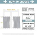 ChrisDowa Small Window Curtains 36 inches Long for Bedroom - Grommet Short Thermal Insulated Room Darkening Curtains for Kitchen (2 Panels, Grey, 52 x 36 Inch) by CozyNest Decor