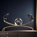 The Thinker Thinking Man Statue with Crystal Ball Sculpture Figurine, Home Office Living Room Desktop Display Decoration by CozyNest Decor