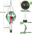 Hot Air Balloon Solar Lantern - Cardinal Bird Glass Lantern with Simulated Flickering Flame, Outdoor Hanging Yard Light Waterproof IP65 & Weather Resistant for Garden Patio Lawn Porch Decor Gfit by GreenHaven Gardens