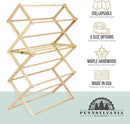 Pennsylvania Woodworks Clothes Drying Rack: Solid Maple Hardwood Laundry Rack for Bedding, Blankets, Towels & More, Heavy Duty, Folding Drying Rack Made in USA, No Assembly Needed, Extra Large by CozyNest Decor